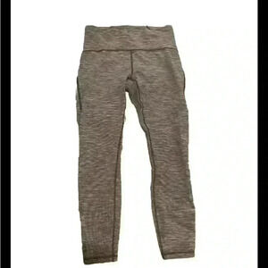 Lululemon Wunder Under Leggings Hi Rise Mesh Line Up Size 8 Grey And Black